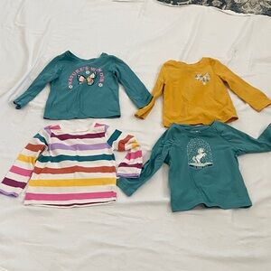 Garanimals/ Cat&jacl Teal, Mustard & Multi-Stripe Long-Sleeve Tees - 4-Pack